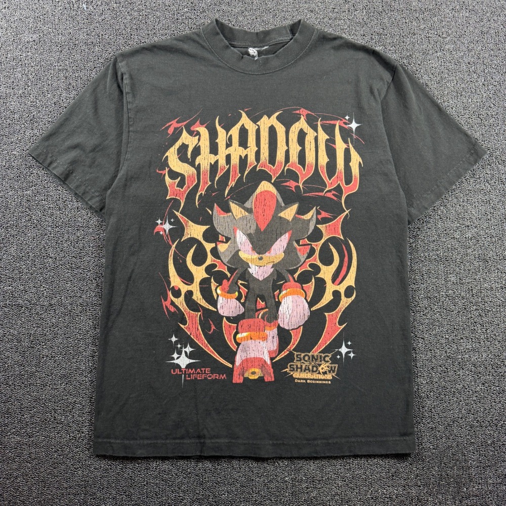 Sonic Shadow the Hedgehog Ultimate Lifeform Hot Topic Black Graphic T-Shirt L